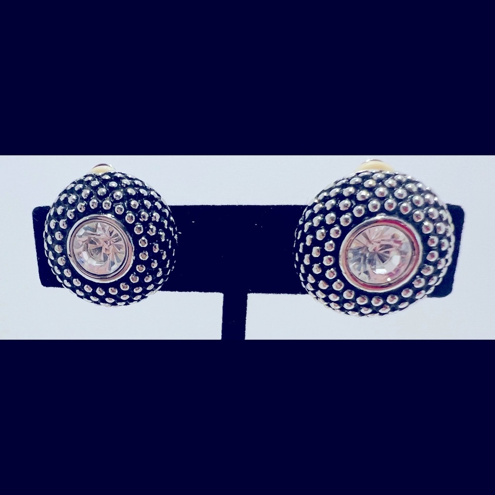 Joan Rivers Vintage Classic Collection Antique Silver Tone Clip On Earrings